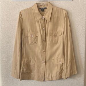 Harris Wallace Women's Silk Utility Cargo Jacket Lightweight Size 8
